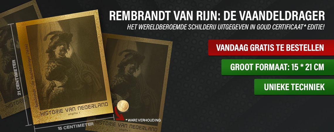 Gold Foil Rembrandt De Vaandeldrager 1636