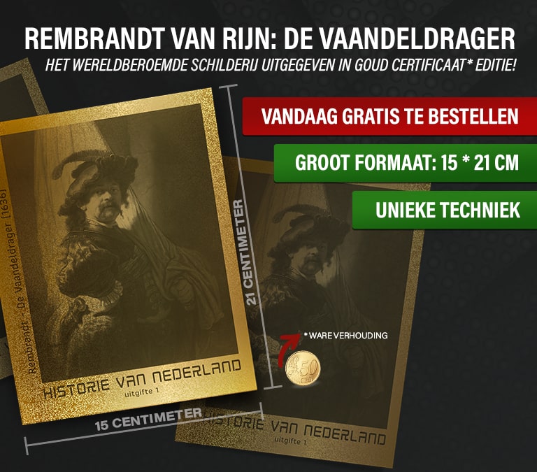 Gold Foil Rembrandt De Vaandeldrager 1636
